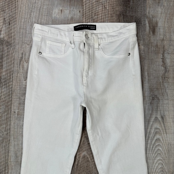 Veronica Beard Kate Crop Denim Jeans White Stretch Skinny Mid-Rise Women Sz 26 - Picture 4 of 13